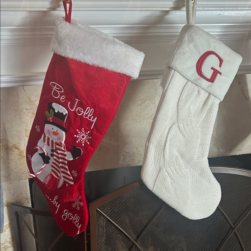 Christmas Stocking with Snowman Design